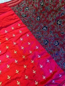 Weaving Katha Stitch Silk Saree