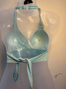 Mint Green Striped Swim Top