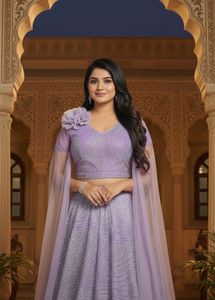 Elegant Lavender Ethnic Gown