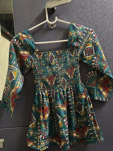 Girls' Green Patterned Top