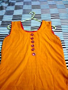 Yellow Sleeveless Kurta