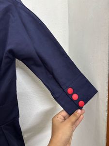 Navy Button-Down Dress