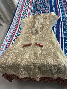 Elegant Gold Embroidered Dress