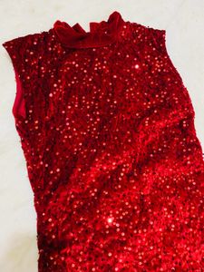 Hot Red Velvet Gown For Party Wear