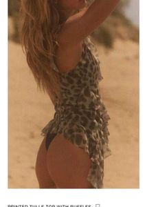 ZARA Leopard Ruffle Tulle Top