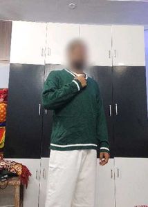 Oversized Trendy Korean Green Sweater