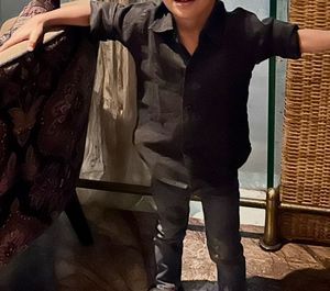 Linen Partywear Black Shirt -2-4 Year Boy