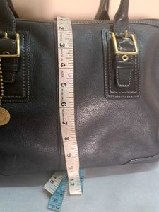 Classic Black Coach Leather Satchel Handbag
