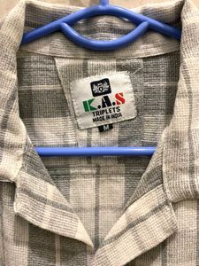 Gray Plaid Short Sleeve Shirt.
