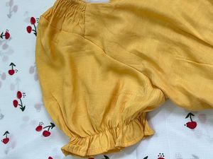 Peach Ribbed Square Neck Top