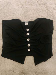 Black Button-Down Top