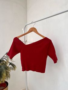 Ribbed Asymmetrical neck Crop Top ♥️