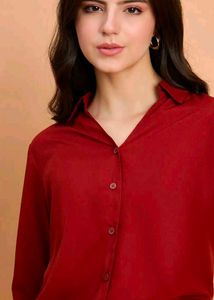 Red Button-Down Shirt