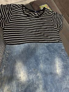 Striped Top Denim Dress