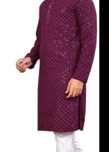 Wine Colour Men Kurta