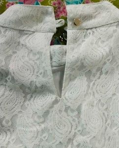 Stylish &amp; Elegent White Net Top