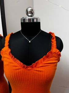 Zara Orange Midi Dress