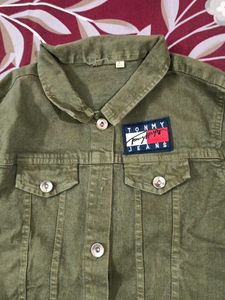 Olive Green Denim Jacket