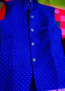 Blue Waistcoat with White Dots