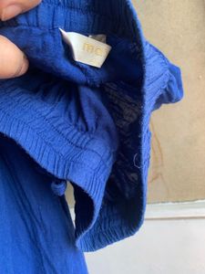 Blue Embroidered Shirt Dress