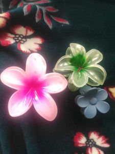Flower Hair Claw Clips (Set of 3)