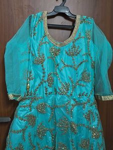 Cyan Ethnic Festive Lehenga