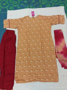 New Cotton Silk Dress Set