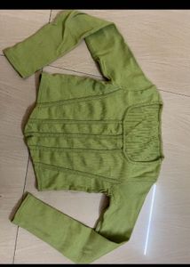 Casual Solid Green Top