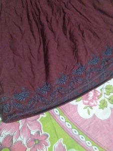 Maroon Embroidered Skirt