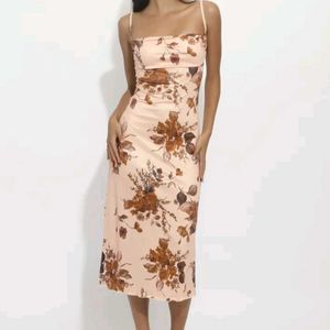 Floral Print Midi Slip Dress