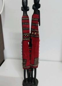 Wooden Massai Family Hand carved.