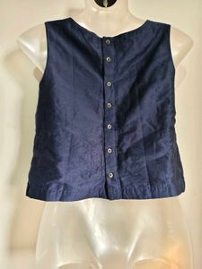 Small/ Medium Size Stylish Navy Blue Crop Top