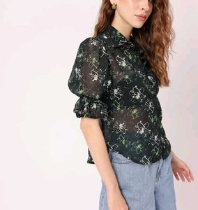 Floral Puff Sleeves Shirts