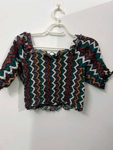 multi colour crop top