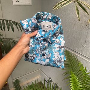OFFMEN Leaf Printed Realxed Fit Shirt