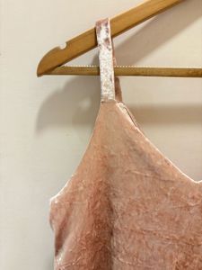 MANGO Velvet Ruffle Cami Top
