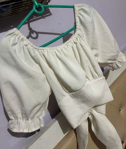 White Criss Cross Crop Top