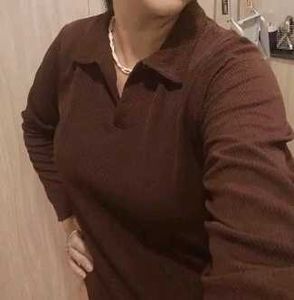 Coffee Color Long Sleeve Top