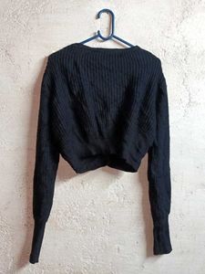 Trendy Winter Fashion Cropped Cardigan Black 🖤