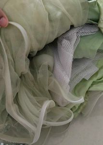 Heavy Mirror Work Light Green Lehenga
