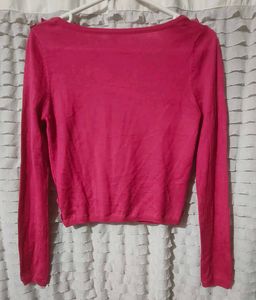 korean Pink Embellished Cardigan