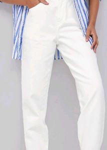 White Straight Leg Joggers