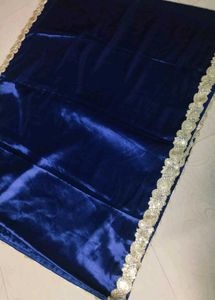 Elegant Navy Blue satin saree