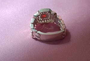 Red Stone Silver Ring