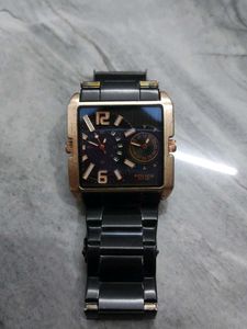 Police Men's Black Stainless Steel Watch