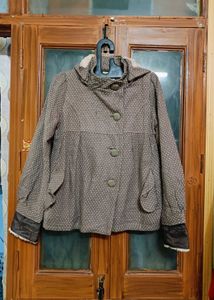 🇳🇿💫💗Cute Brown Buttoned Hooded Coat