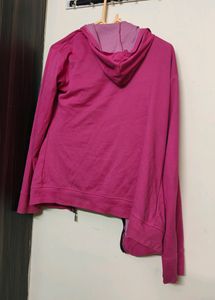 Pink Cotton Hoodie With Tops Attached