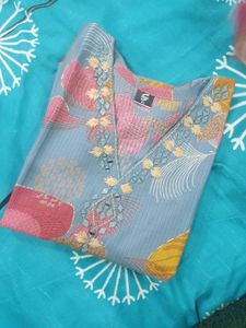 ❄️✨ POWDER BLUE MIRROR MAGIC KURTI ✨❄️