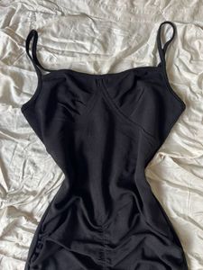 Y2K Black Ruffle Dress