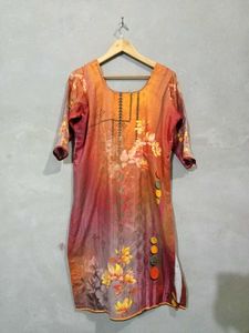 Elegant Floral Print Kurta Salwar Suit